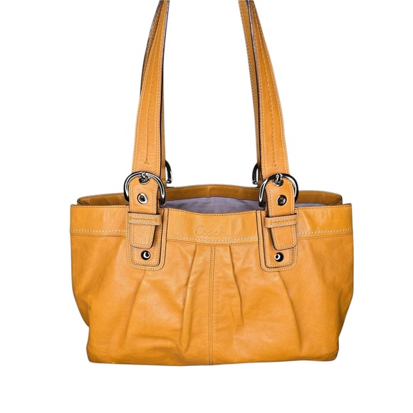 レディース COACH Y2K Soho Orange Leather Tote Bag